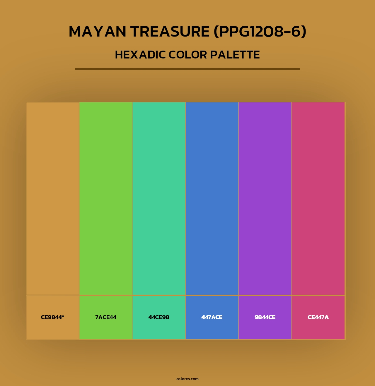 Mayan Treasure (PPG1208-6) - Hexadic Color Palette