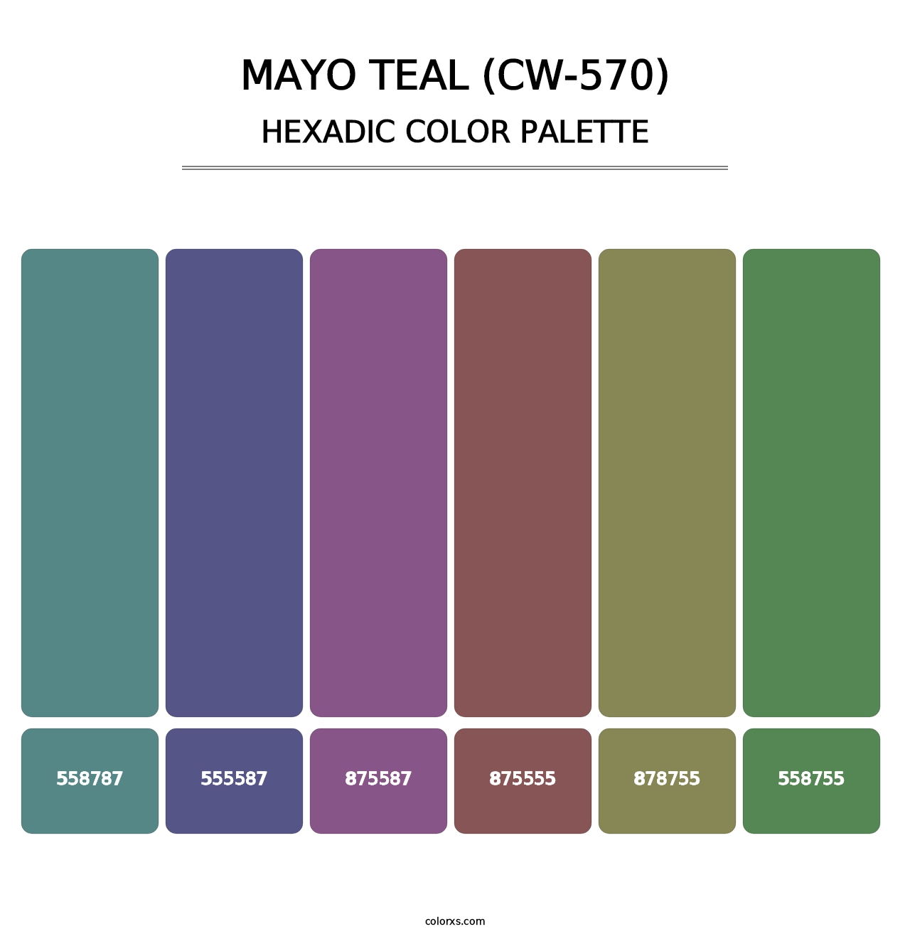 Mayo Teal (CW-570) - Hexadic Color Palette