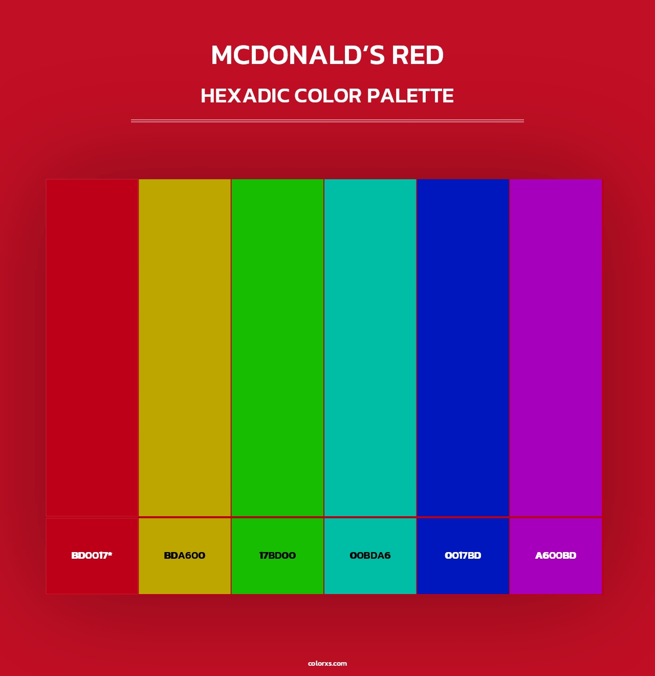 McDonald’s Red - Hexadic Color Palette