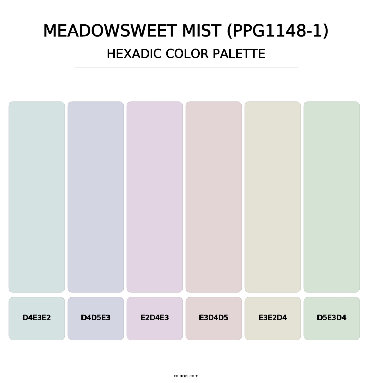 Meadowsweet Mist (PPG1148-1) - Hexadic Color Palette