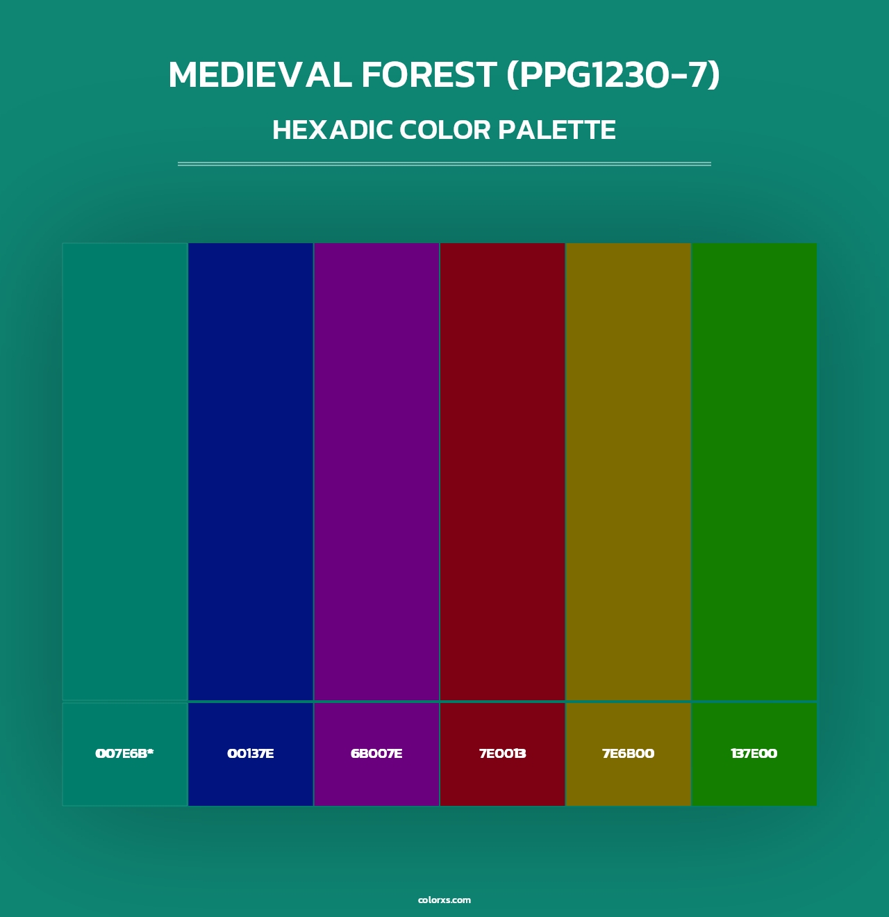 Medieval Forest (PPG1230-7) - Hexadic Color Palette