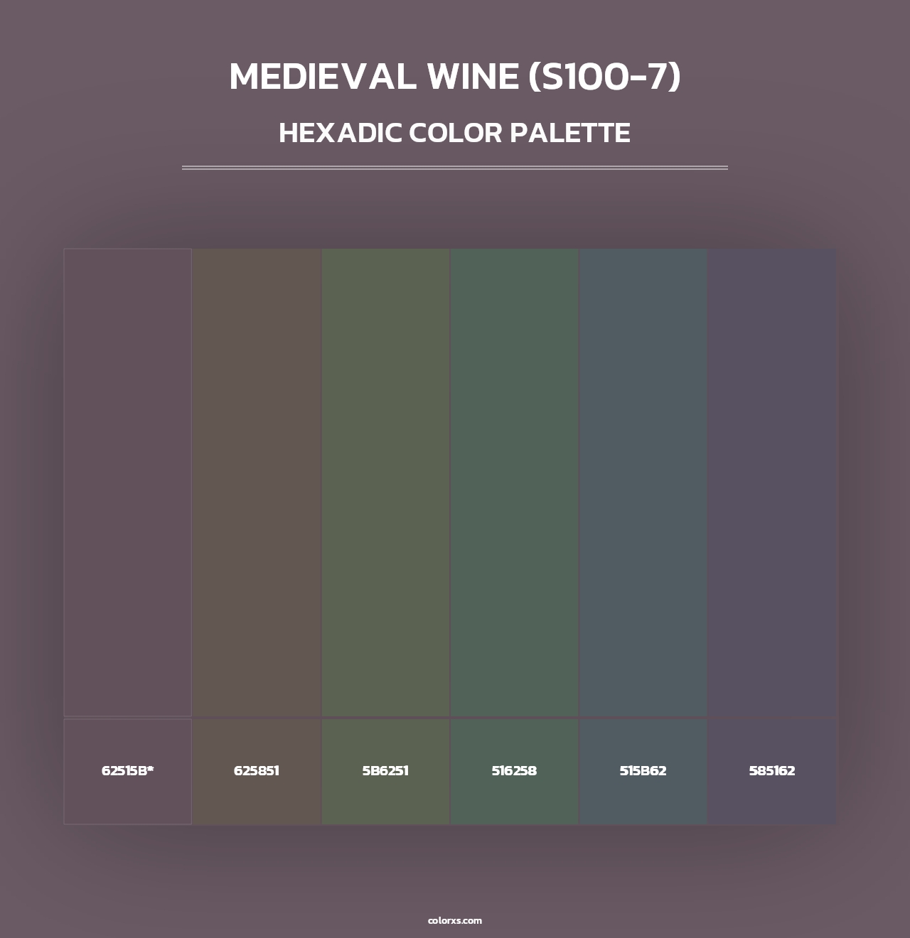 Medieval Wine (S100-7) - Hexadic Color Palette