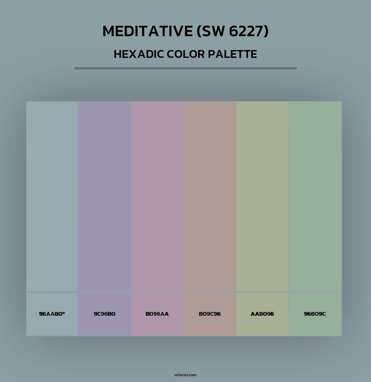 Meditative (SW 6227) - Hexadic Color Palette