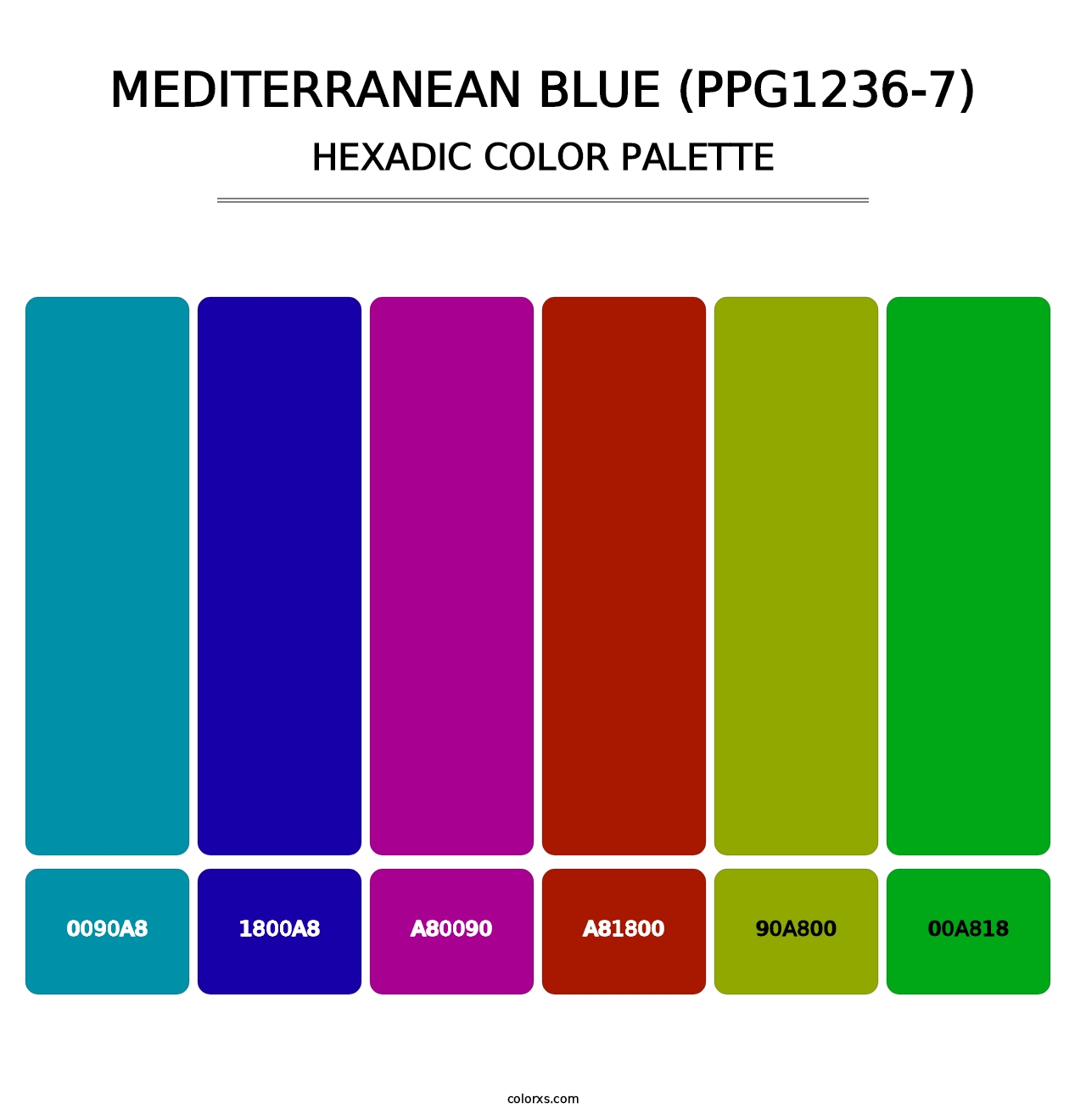 Mediterranean Blue (PPG1236-7) - Hexadic Color Palette