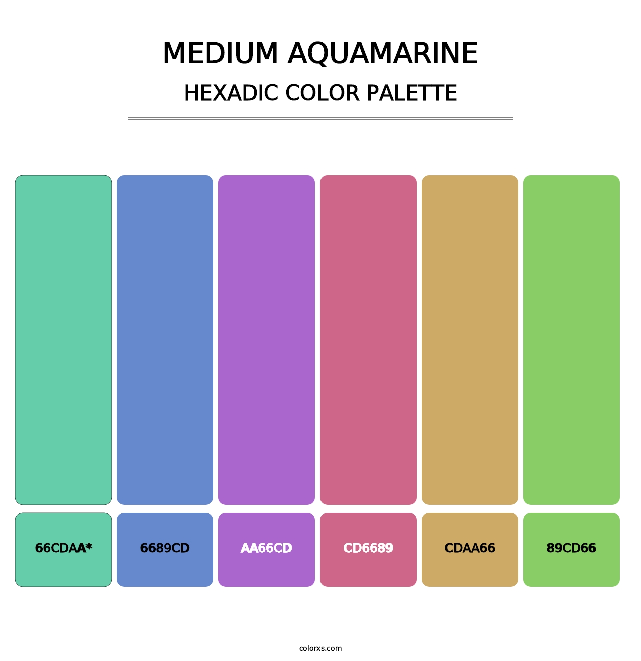 Medium Aquamarine - Hexadic Color Palette