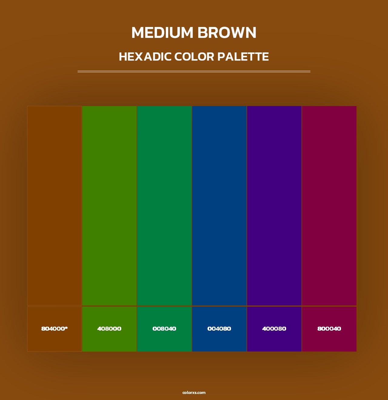 Medium Brown - Hexadic Color Palette