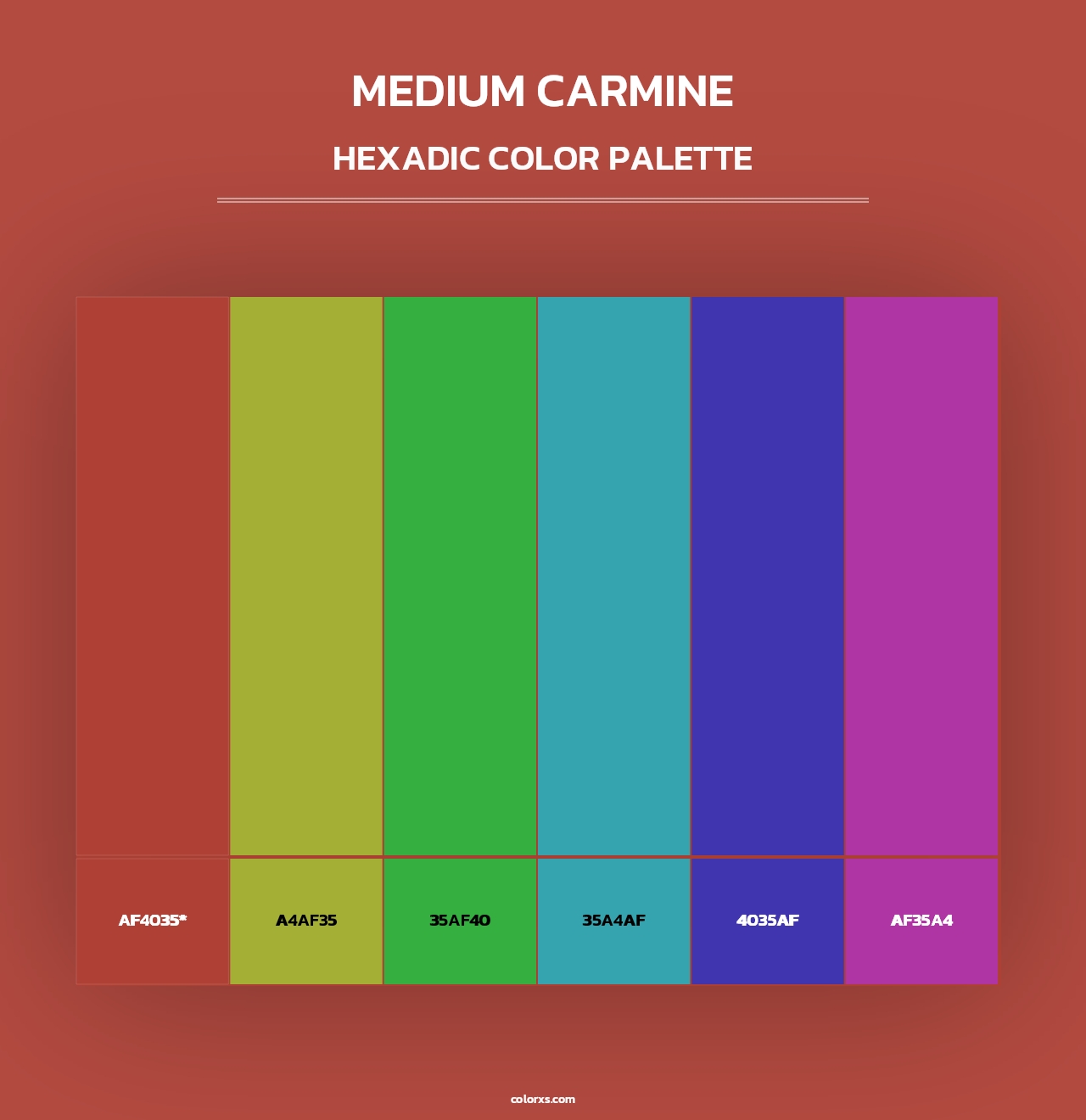 Medium Carmine - Hexadic Color Palette