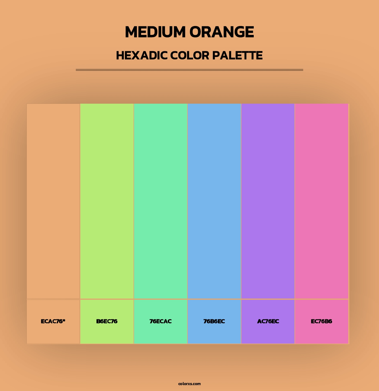 Medium Orange - Hexadic Color Palette