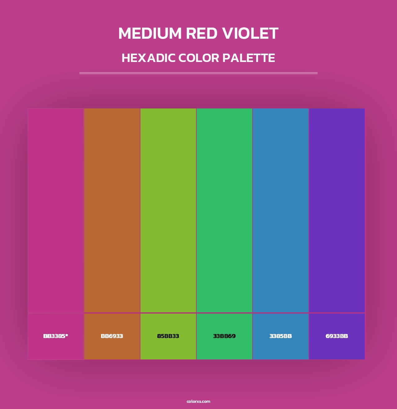 Medium Red Violet - Hexadic Color Palette