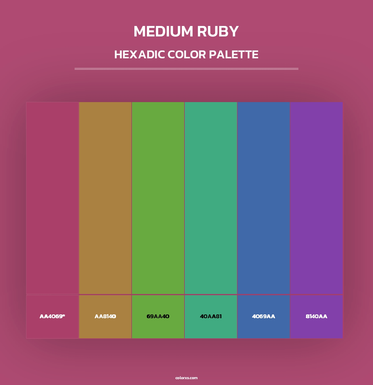 Medium Ruby - Hexadic Color Palette