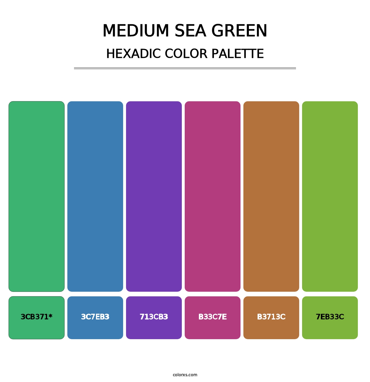 Medium Sea Green - Hexadic Color Palette
