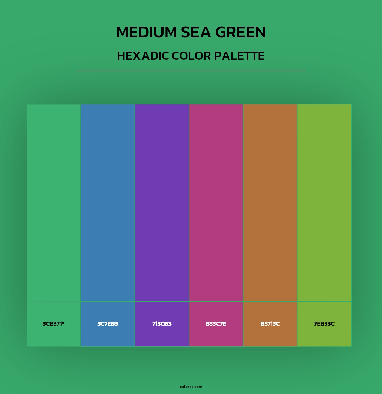 Medium Sea Green - Hexadic Color Palette