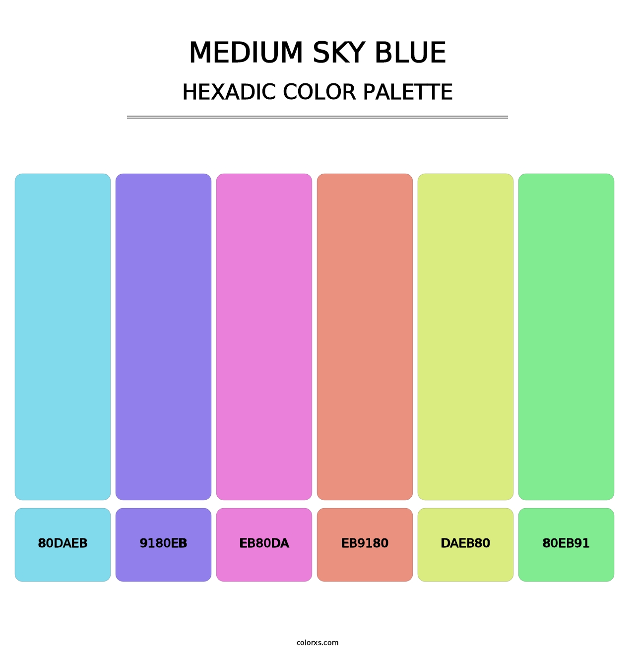 Medium Sky Blue - Hexadic Color Palette