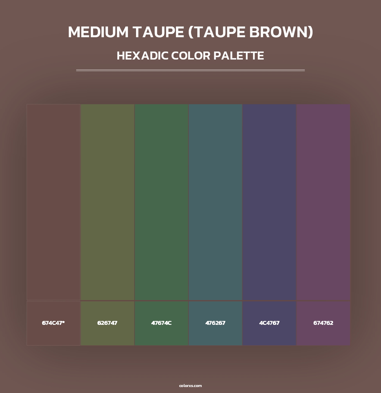 Medium Taupe (Taupe Brown) - Hexadic Color Palette