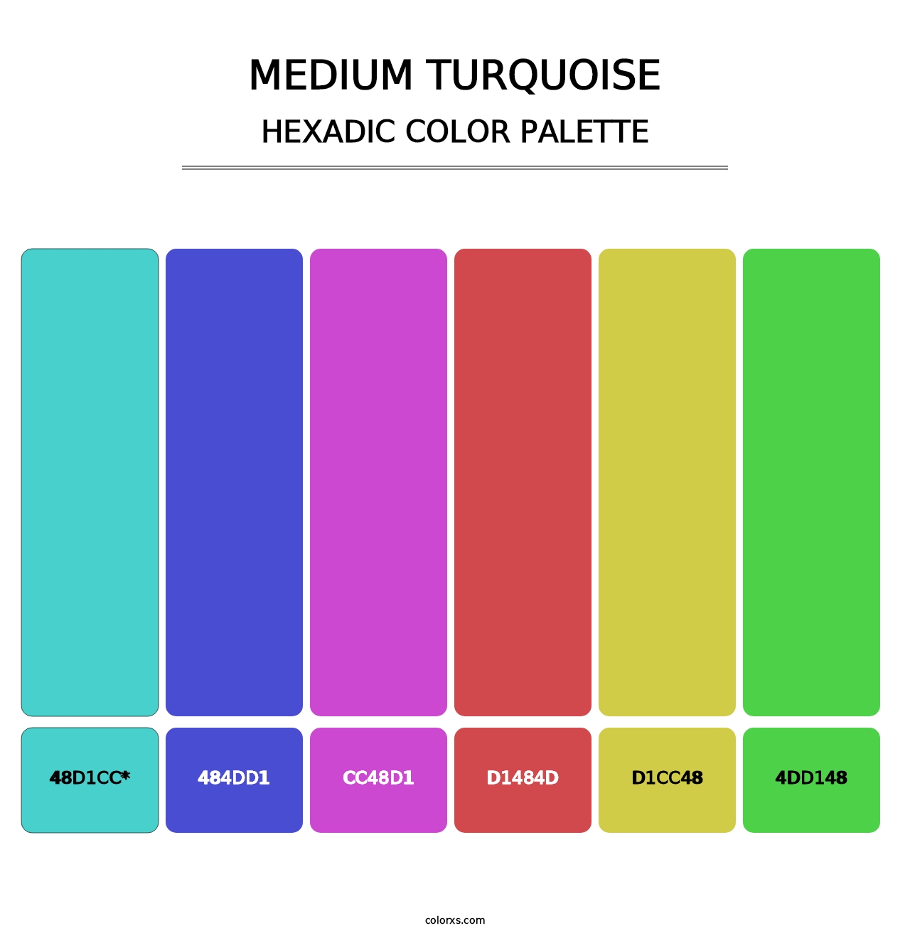 Medium Turquoise - Hexadic Color Palette