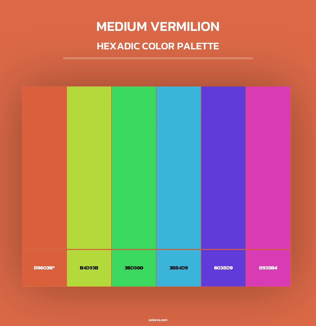 Medium Vermilion - Hexadic Color Palette