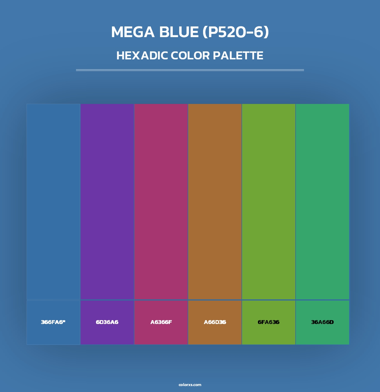 Mega Blue (P520-6) - Hexadic Color Palette