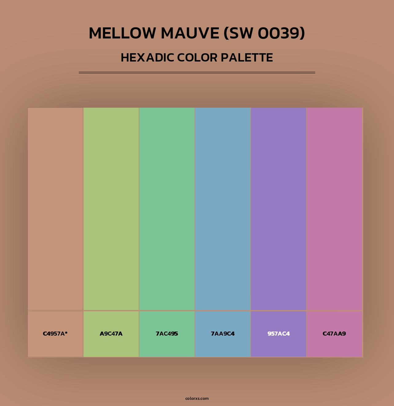 Mellow Mauve (SW 0039) - Hexadic Color Palette