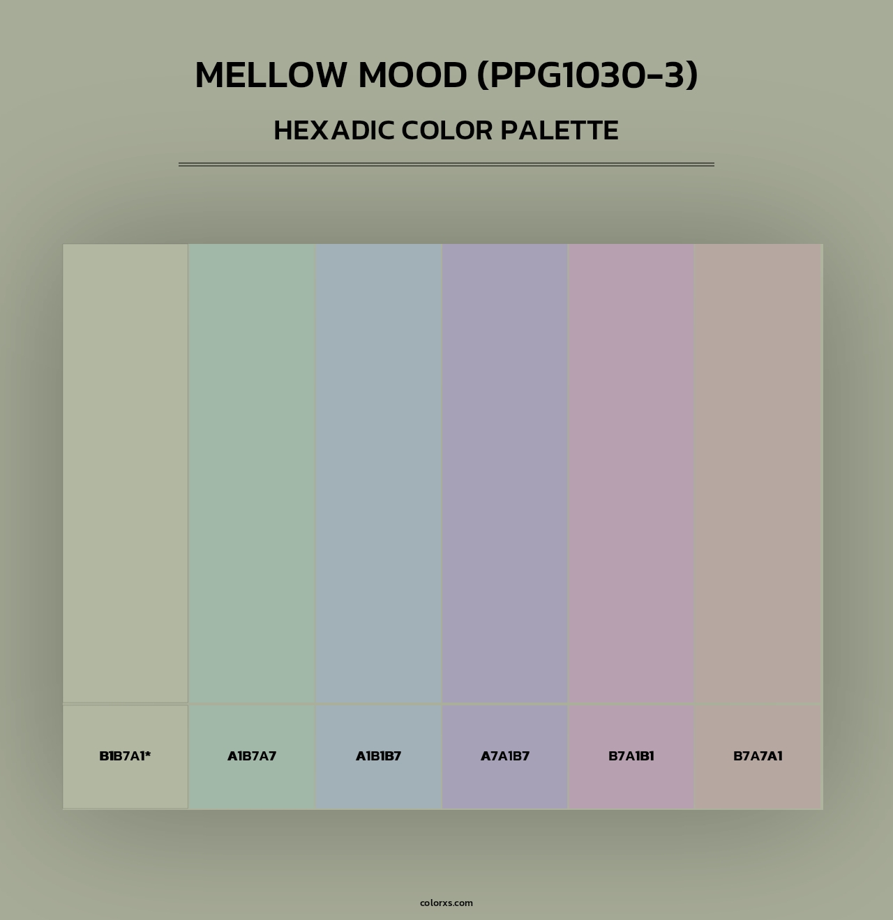 Mellow Mood (PPG1030-3) - Hexadic Color Palette