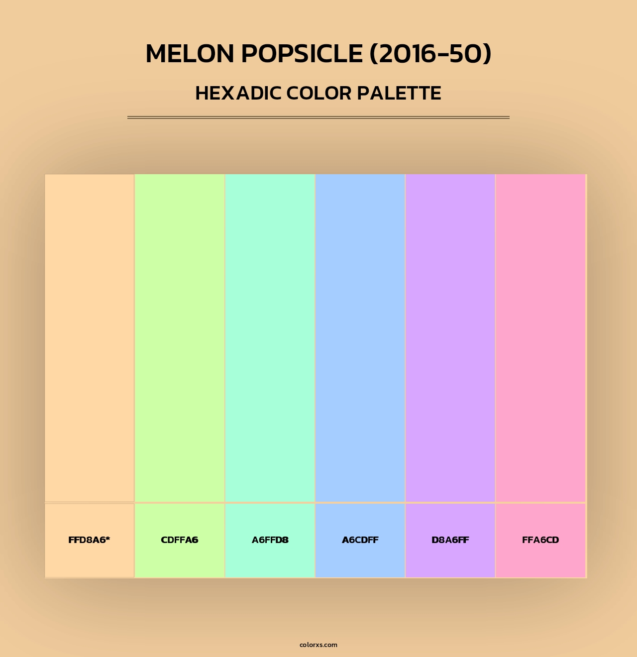 Melon Popsicle (2016-50) - Hexadic Color Palette