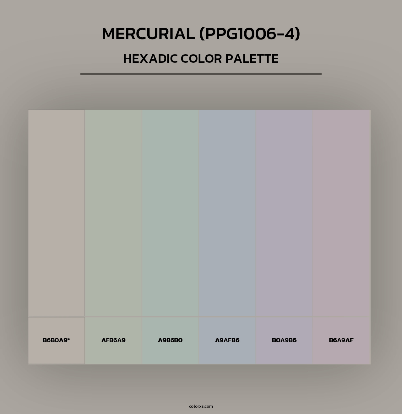 Mercurial (PPG1006-4) - Hexadic Color Palette