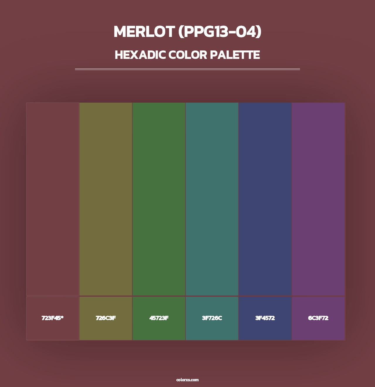 Merlot (PPG13-04) - Hexadic Color Palette