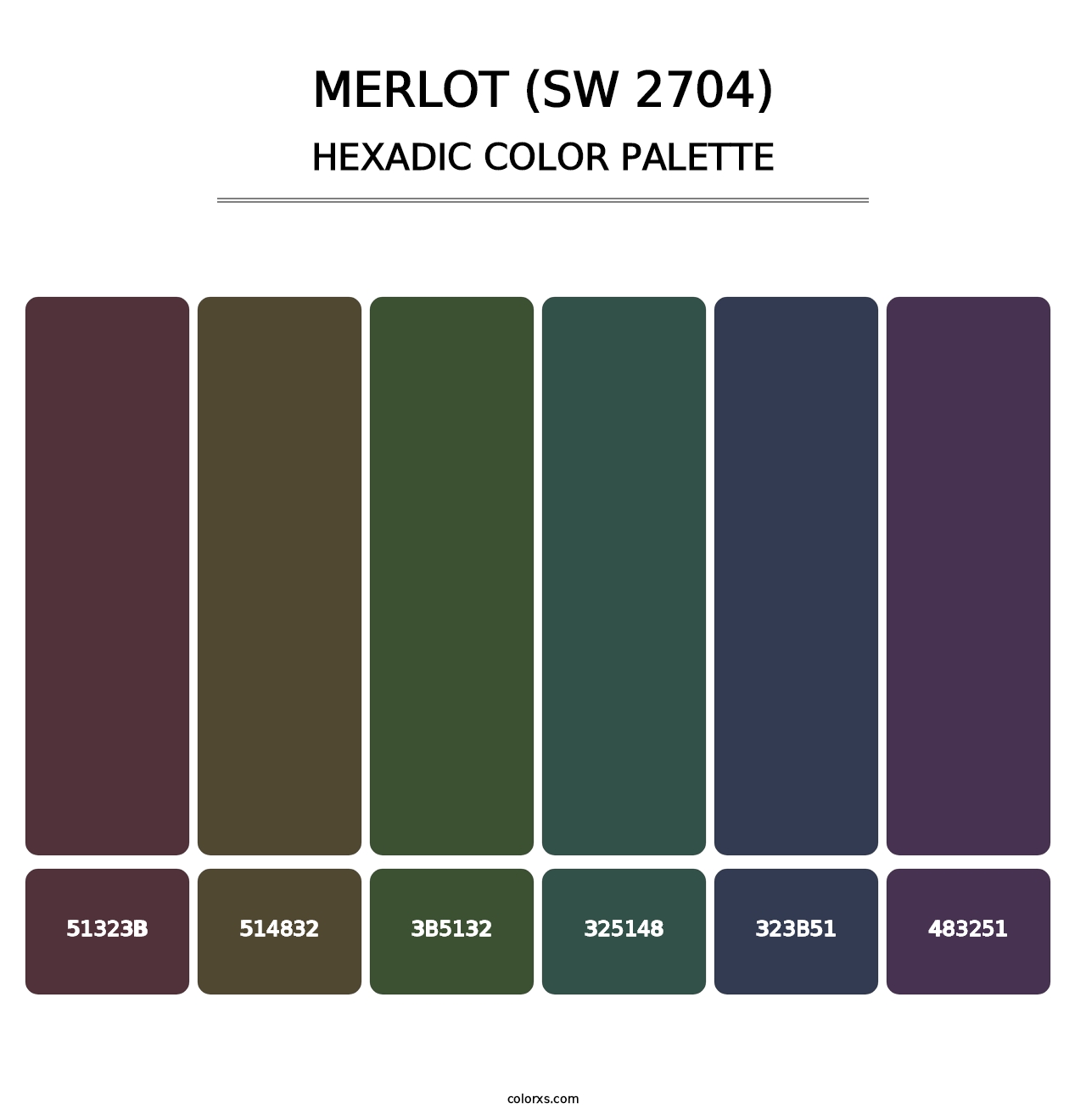 Merlot (SW 2704) - Hexadic Color Palette