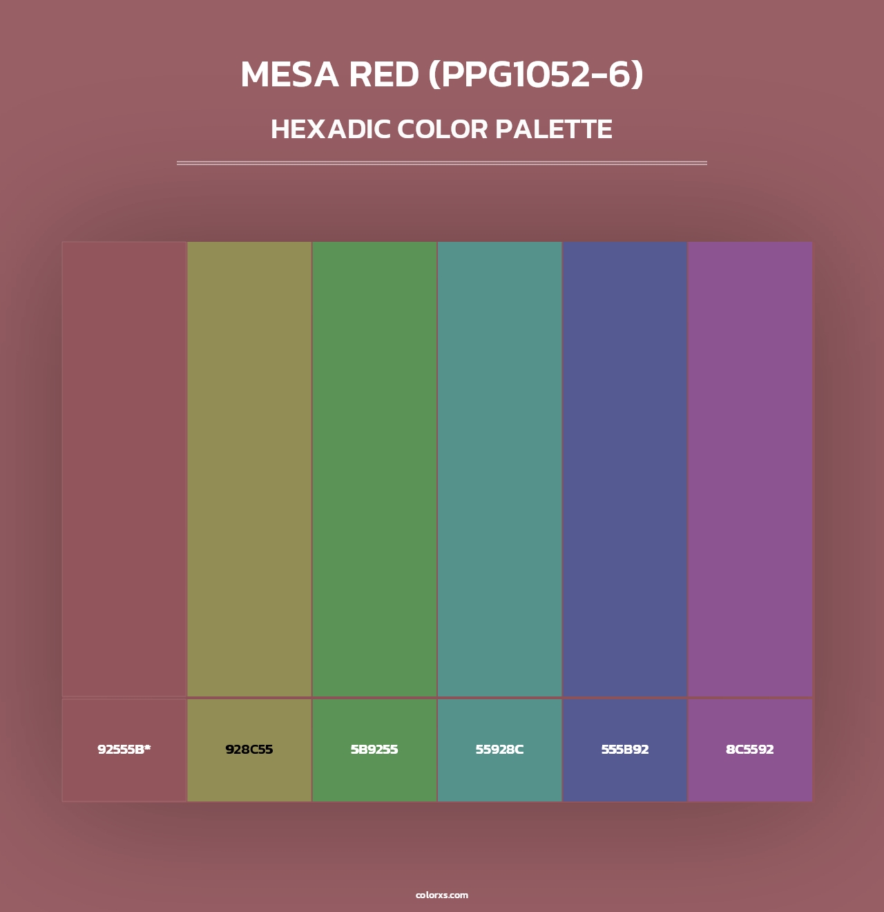 Mesa Red (PPG1052-6) - Hexadic Color Palette