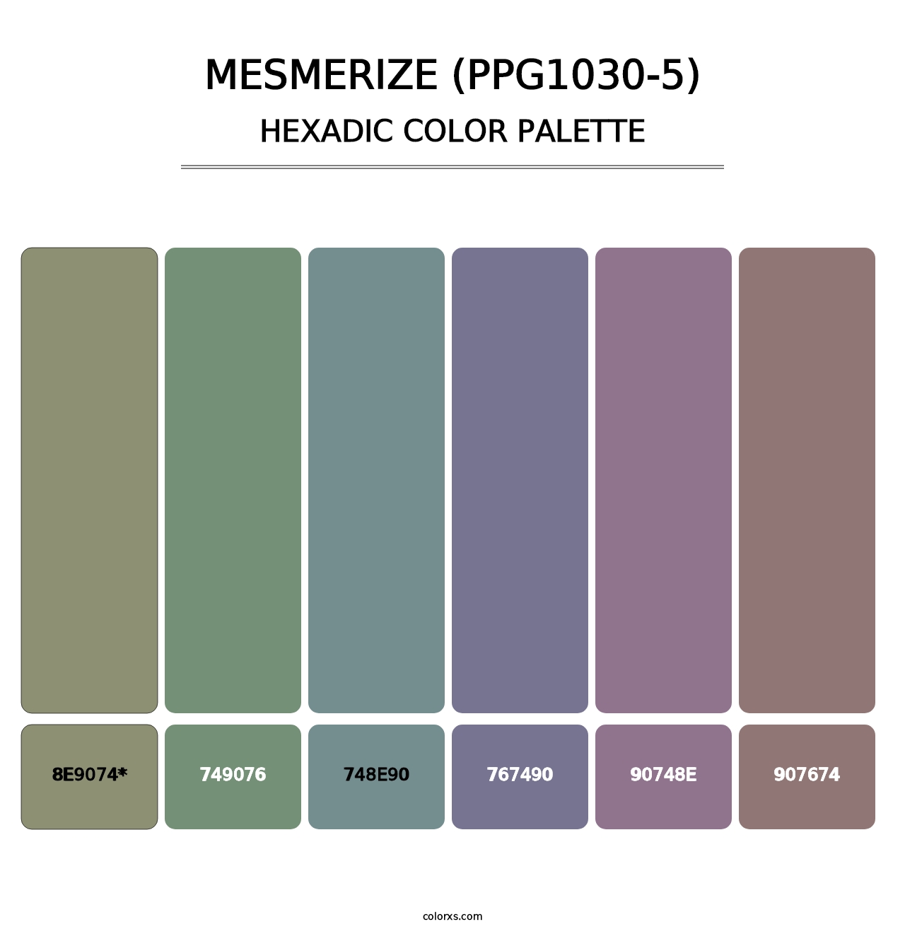 Mesmerize (PPG1030-5) - Hexadic Color Palette