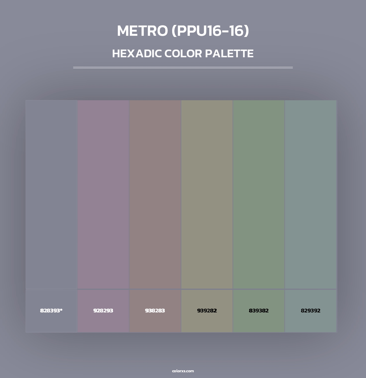 Metro (PPU16-16) - Hexadic Color Palette