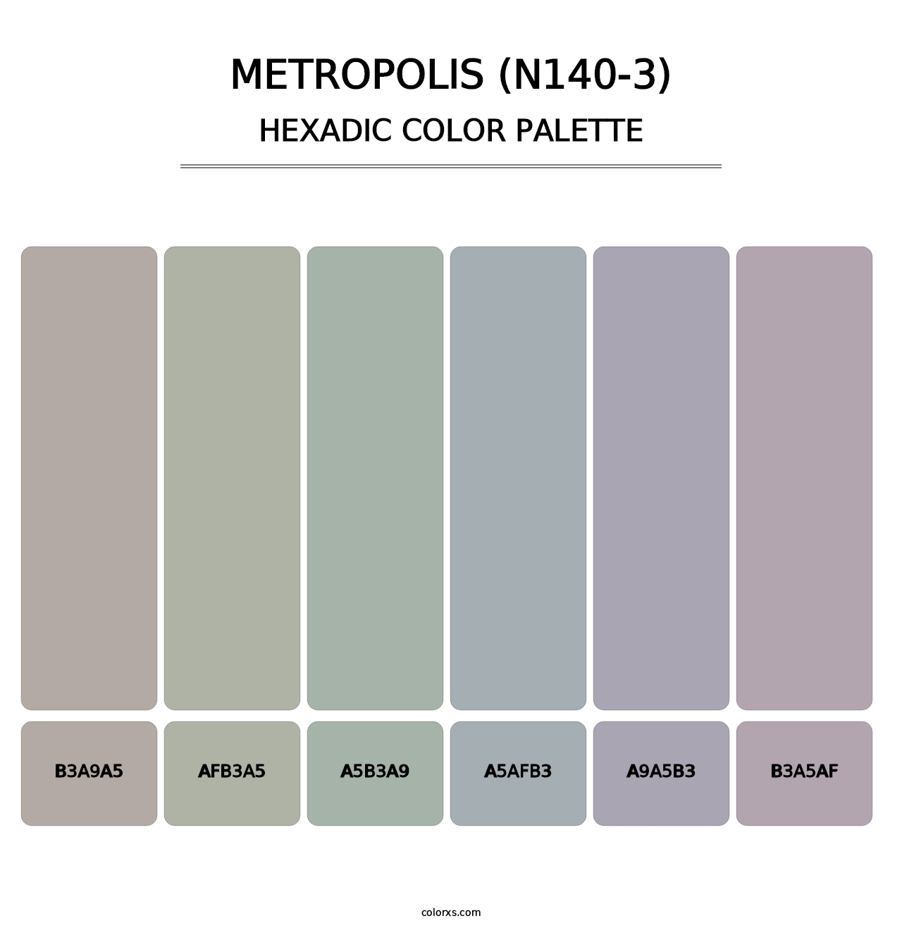 Metropolis (N140-3) - Hexadic Color Palette