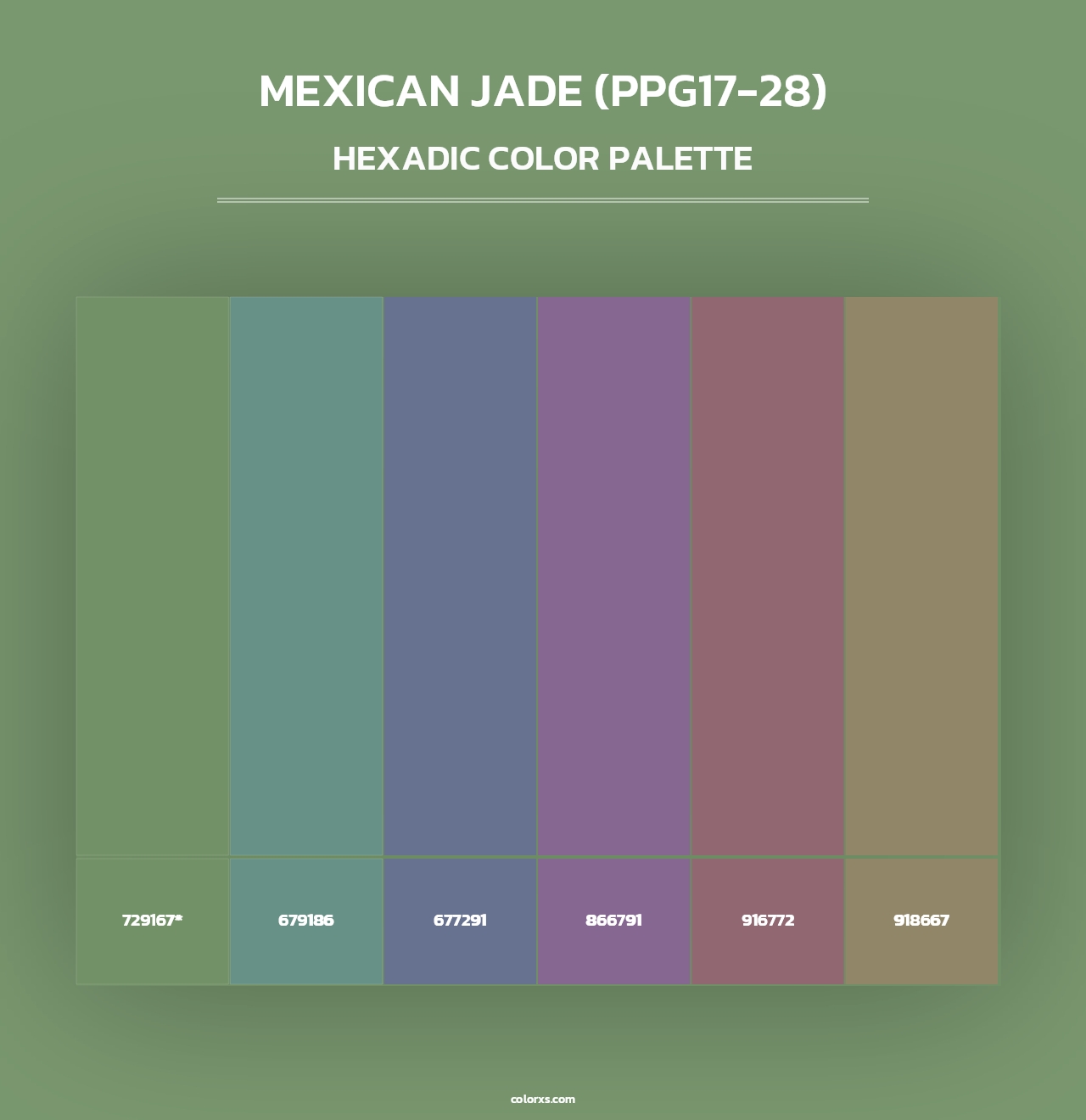 Mexican Jade (PPG17-28) - Hexadic Color Palette
