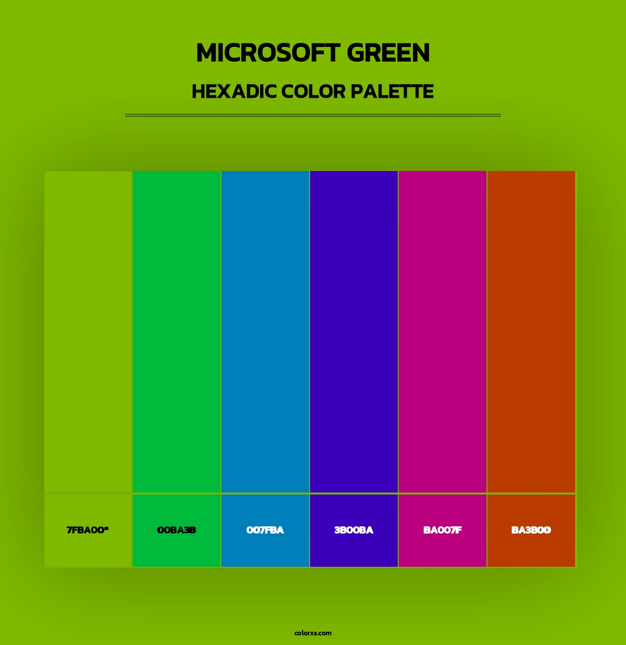 Microsoft Green - Hexadic Color Palette