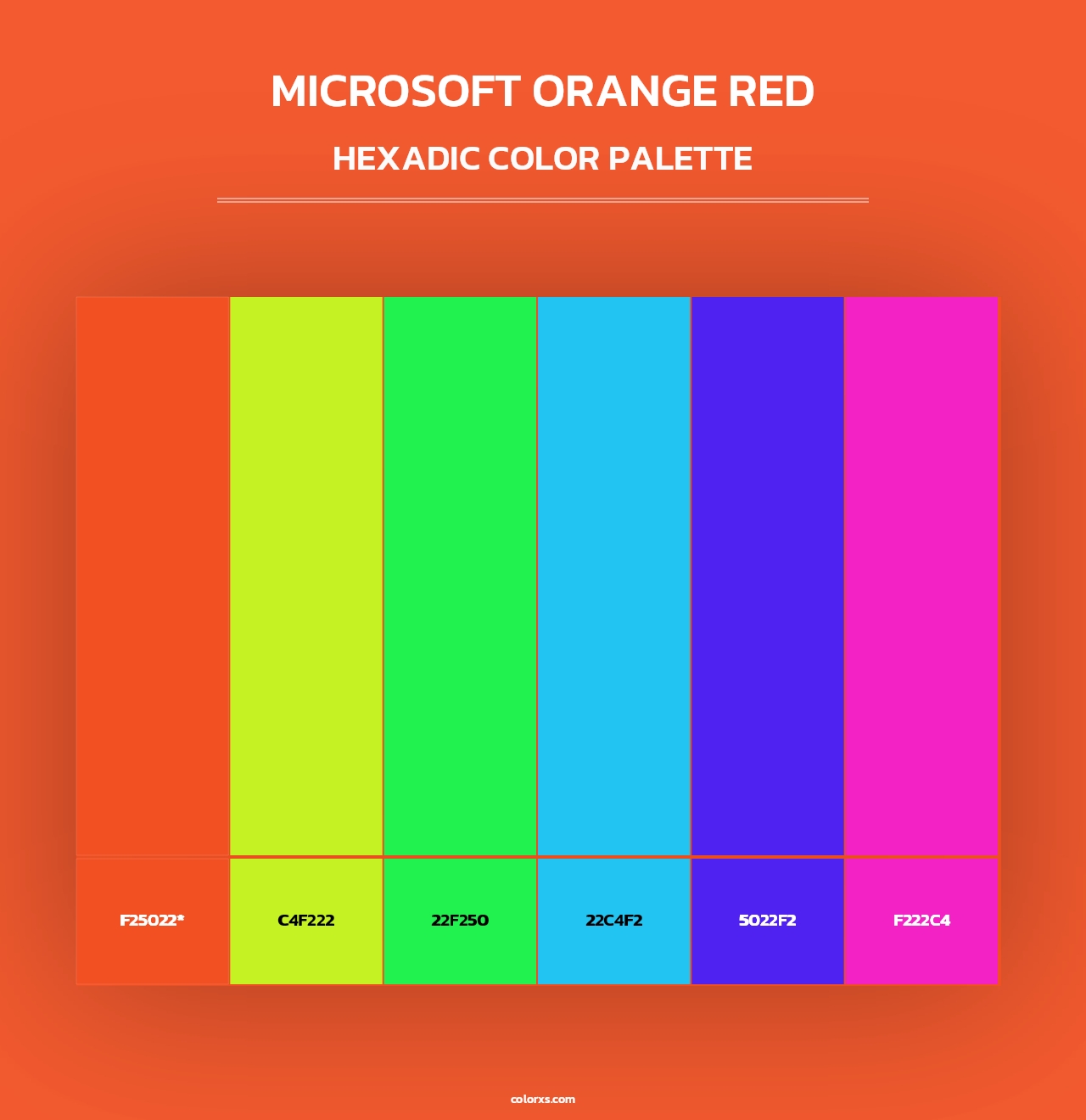 Microsoft Orange Red - Hexadic Color Palette