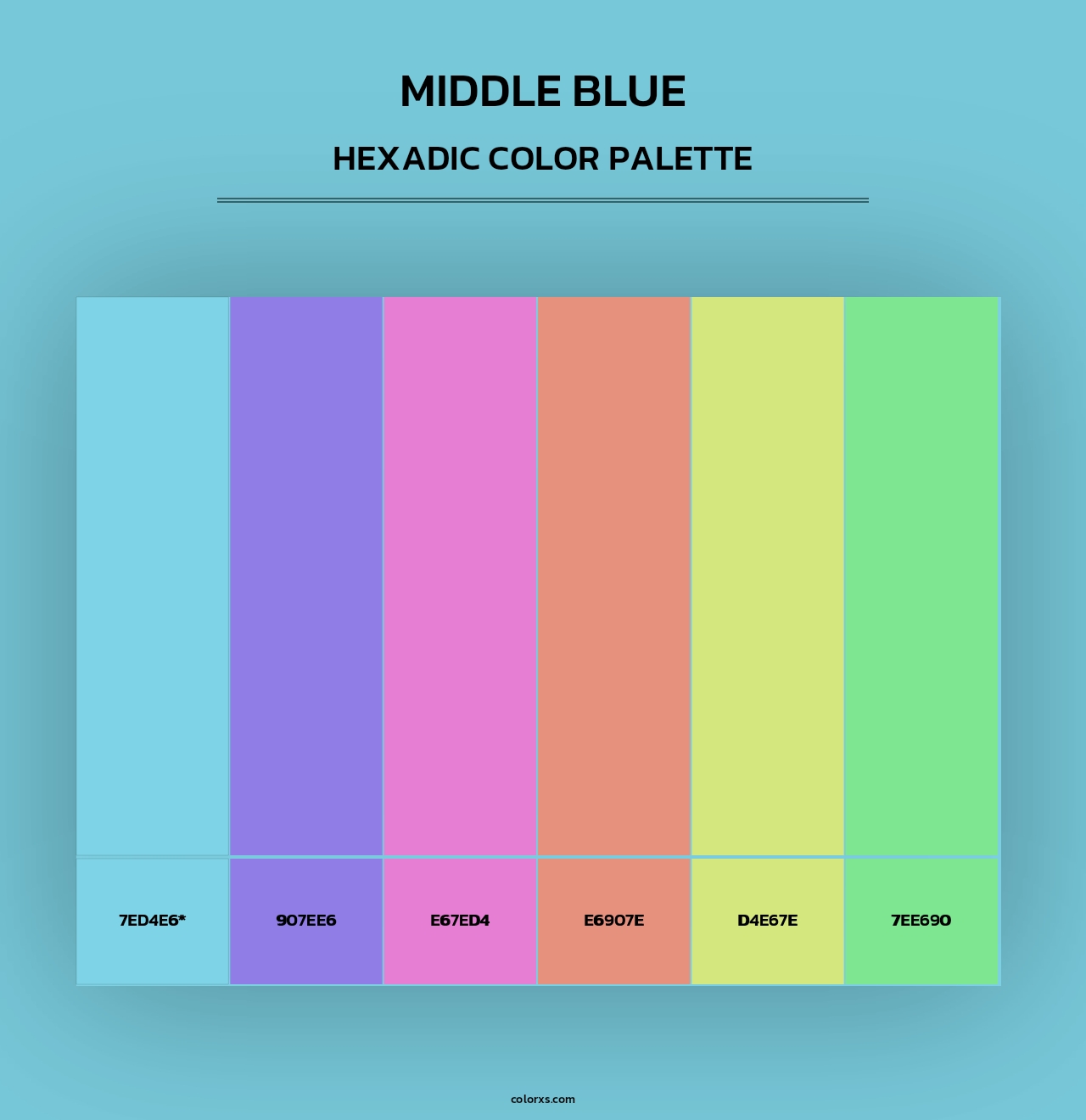 Middle Blue - Hexadic Color Palette