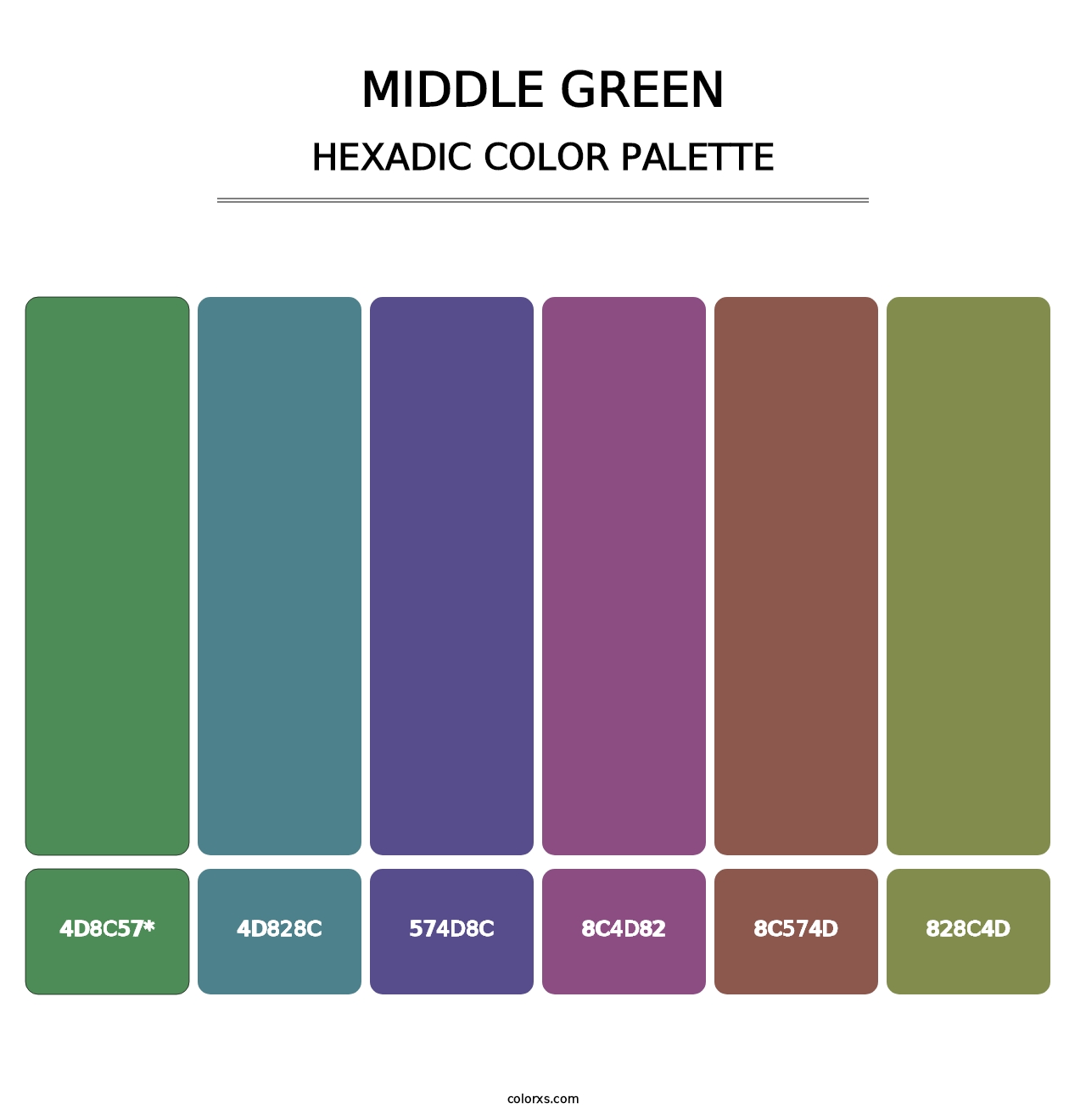 Middle Green - Hexadic Color Palette