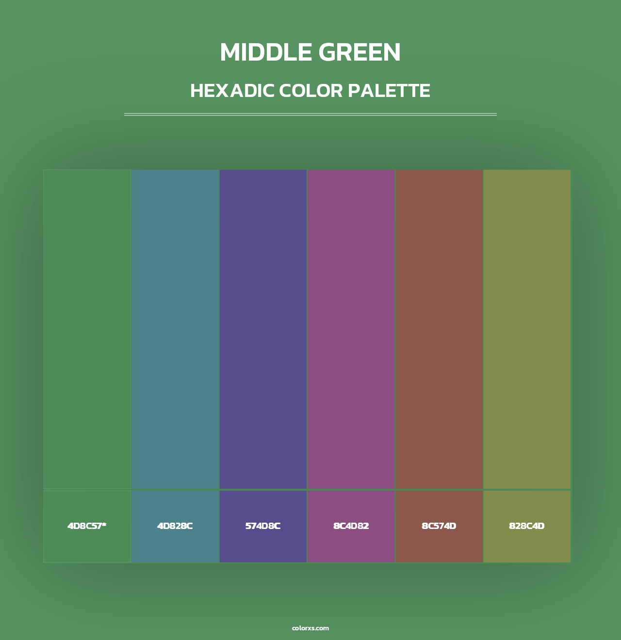 Middle Green - Hexadic Color Palette