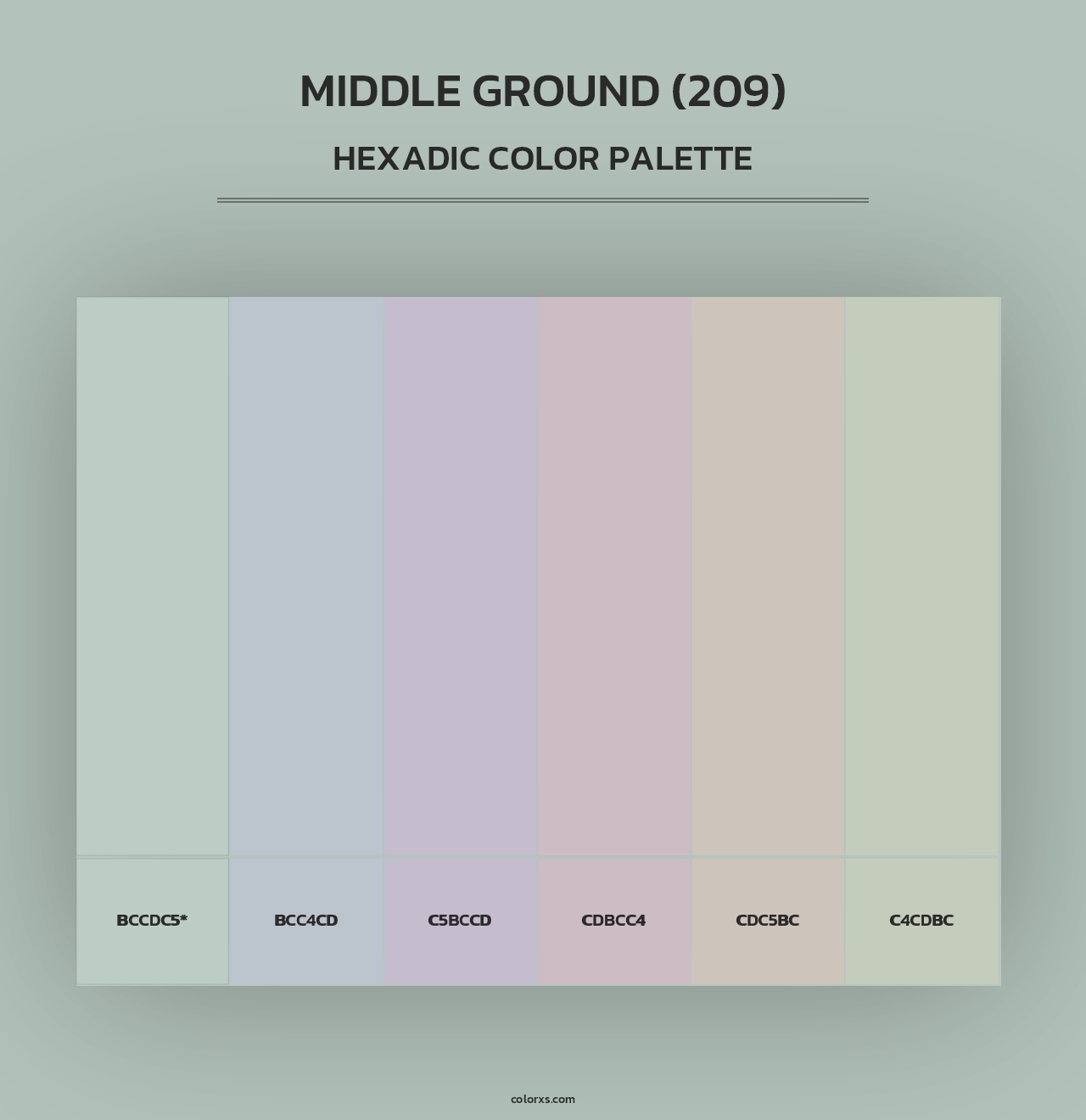 Middle Ground (209) - Hexadic Color Palette
