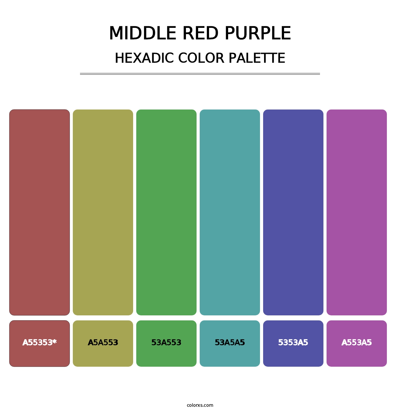 Middle Red Purple - Hexadic Color Palette
