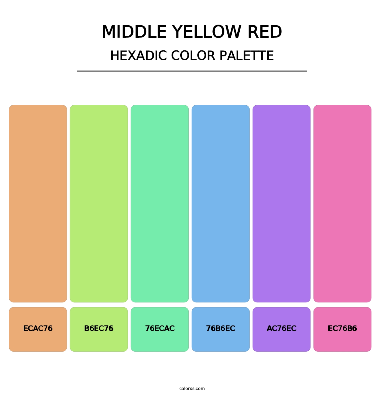Middle Yellow Red - Hexadic Color Palette