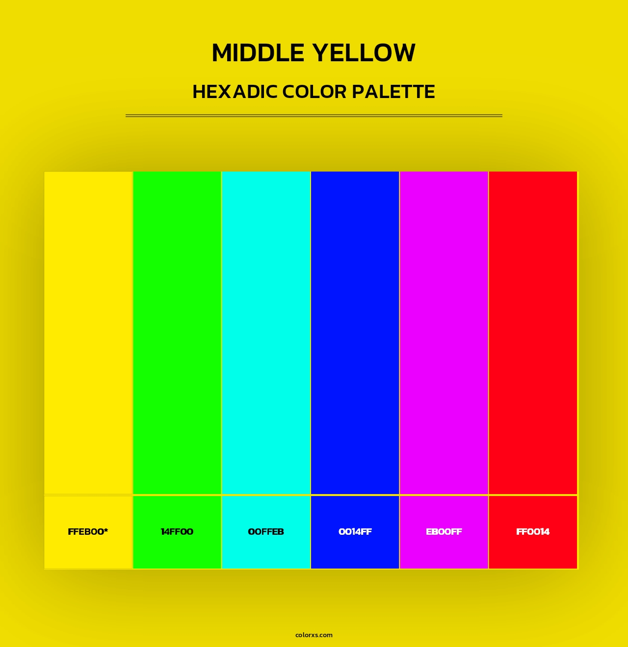 Middle Yellow - Hexadic Color Palette