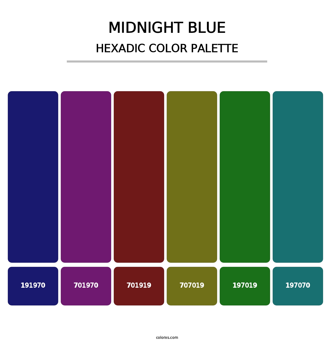 Midnight Blue - Hexadic Color Palette