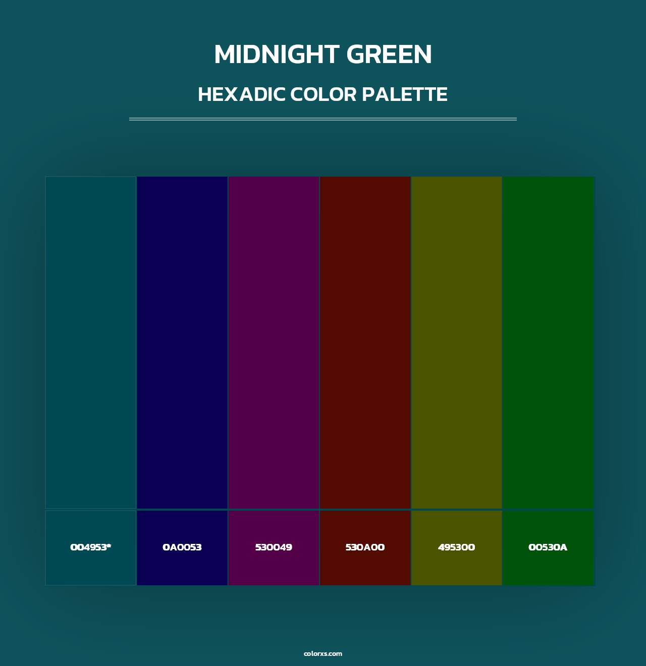 Midnight Green - Hexadic Color Palette