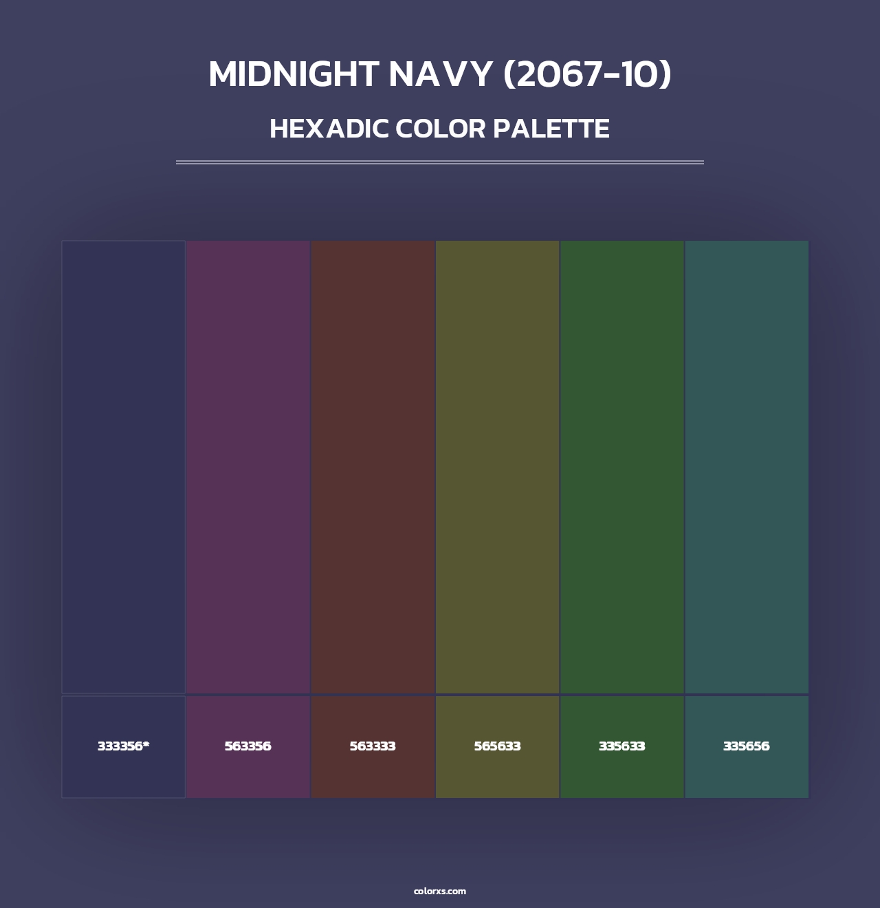 Midnight Navy (2067-10) - Hexadic Color Palette
