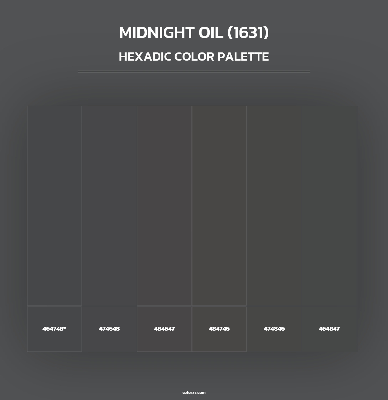Midnight Oil (1631) - Hexadic Color Palette