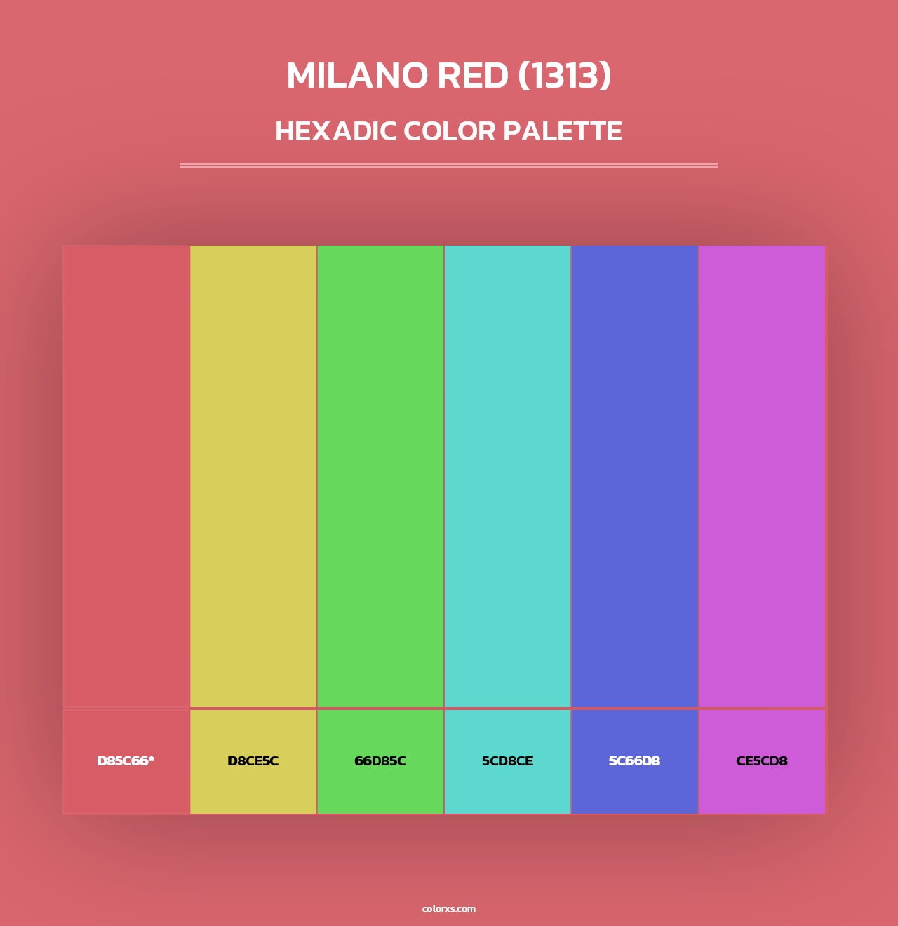 Milano Red (1313) - Hexadic Color Palette