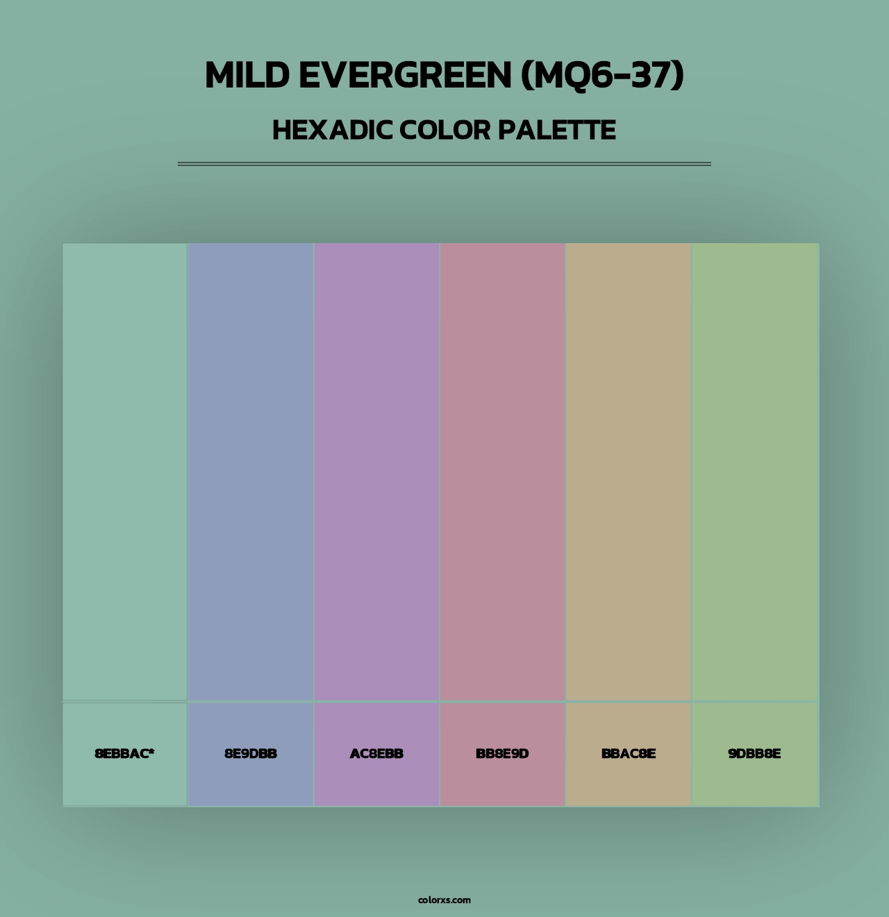 Mild Evergreen (MQ6-37) - Hexadic Color Palette