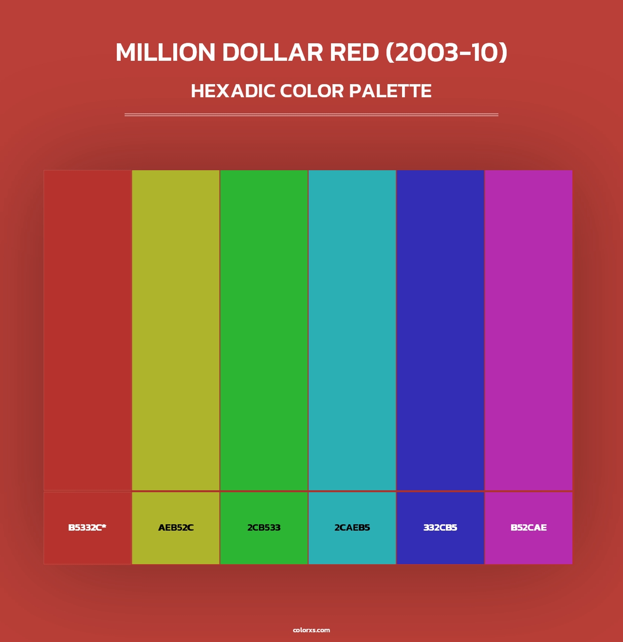 Million Dollar Red (2003-10) - Hexadic Color Palette