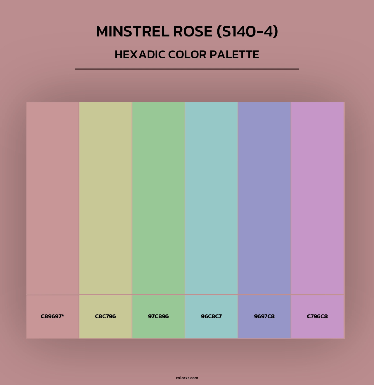 Minstrel Rose (S140-4) - Hexadic Color Palette
