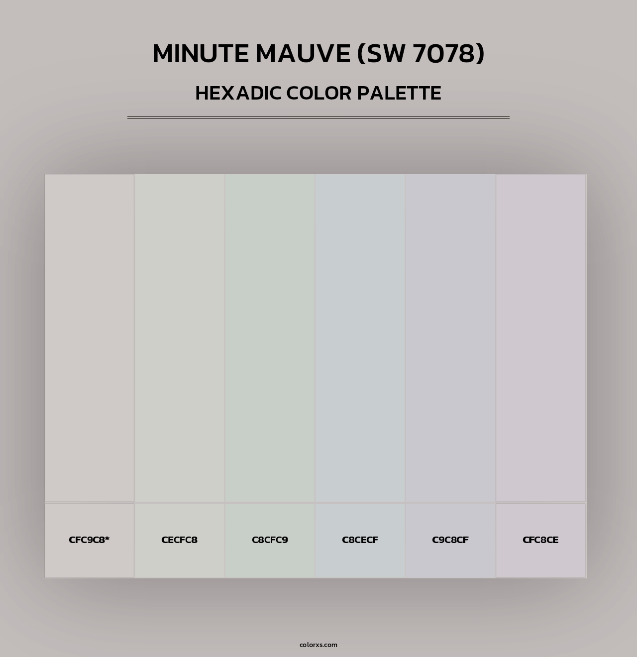 Minute Mauve (SW 7078) - Hexadic Color Palette